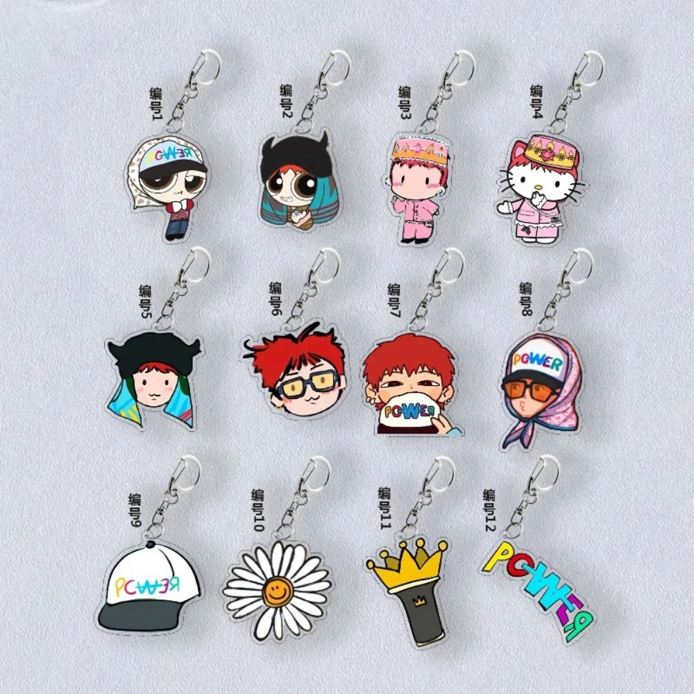 Korean Popular Men's Team Keychain Acrylic Charcters Victory Taeyang Charcters Key Ring Holder Gifts Charm Jewelry Accessories