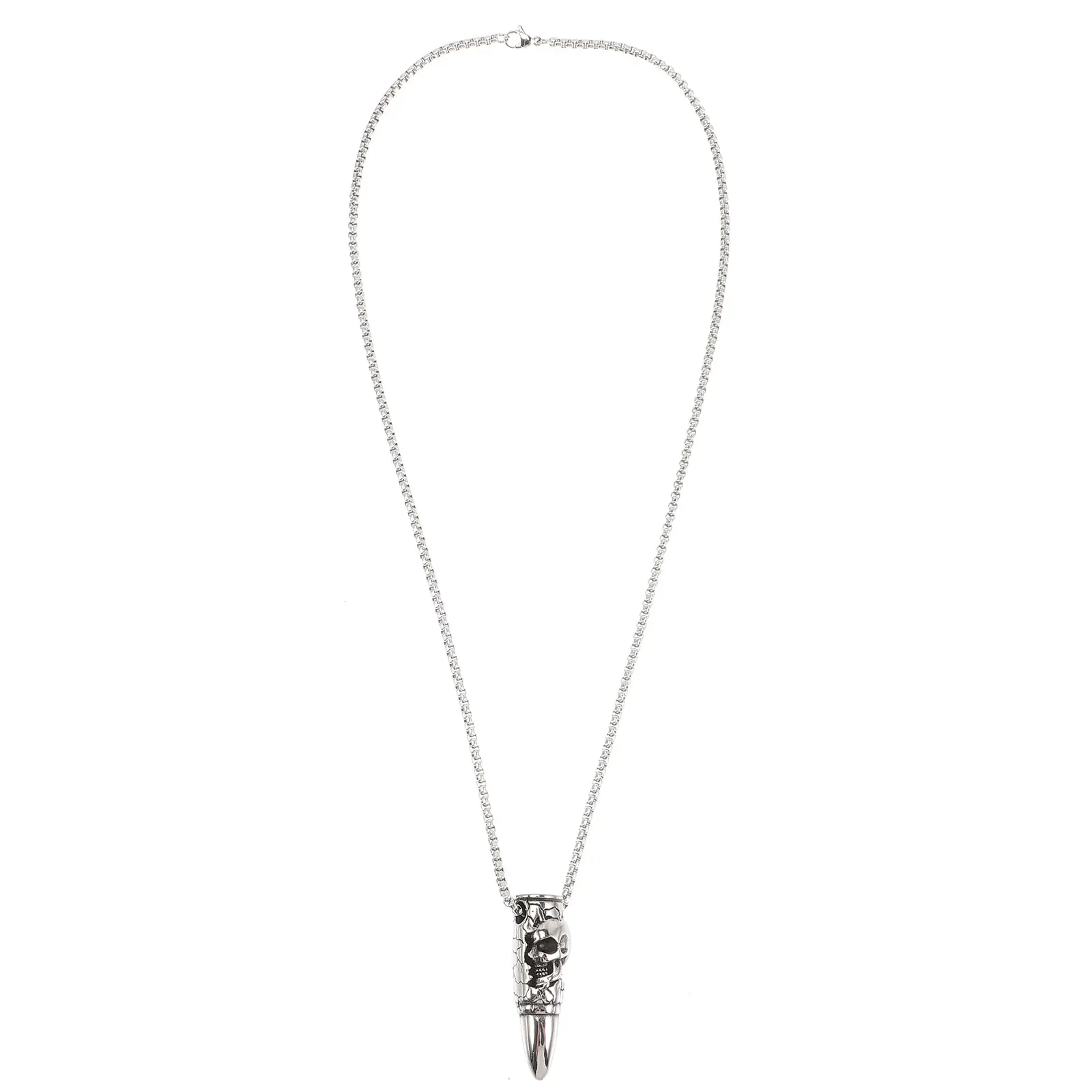 

Skull Necklace Men Pendant Clavicle Chain Fashion Cool Stylish Creative Design Durable Titanium Steel Birthday Gift Hip