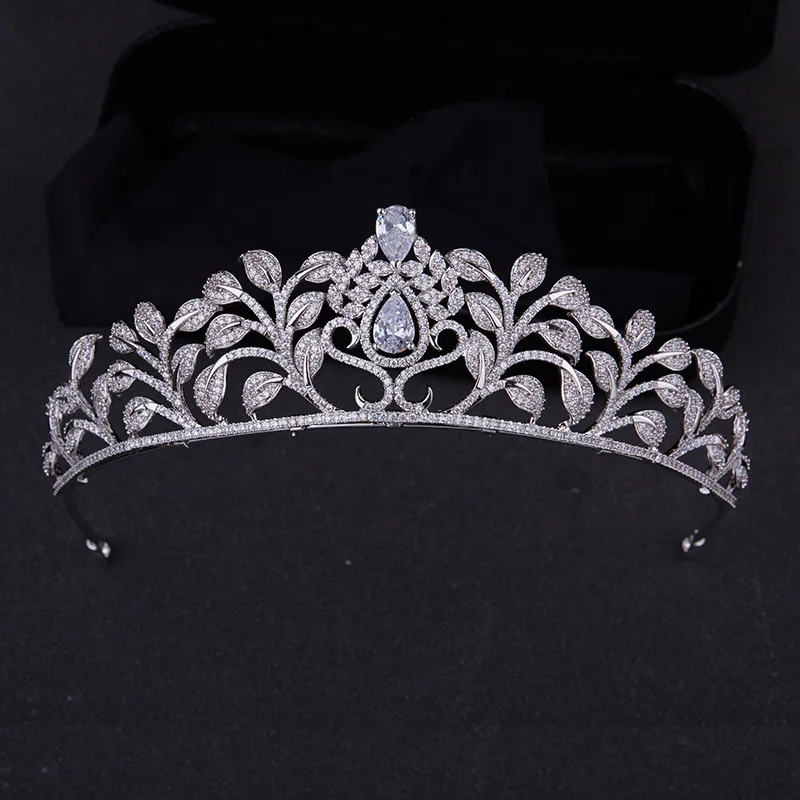 Light Luxury European and American Style Jewelry Baroque Shiny Stereo Crown Women's Headwear Wedding Bridal Birthday Gift H-74