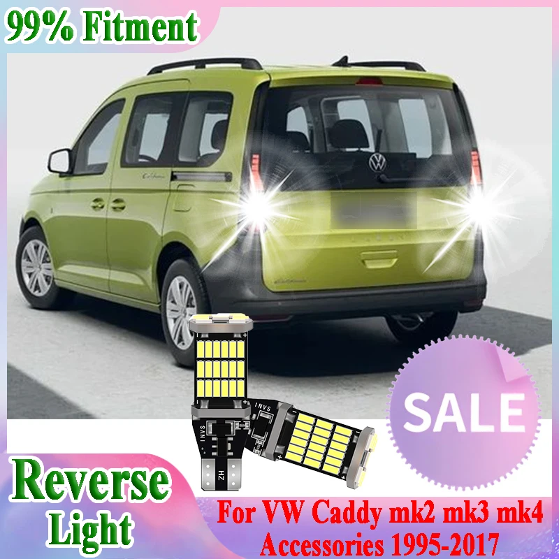 2 Stück T15 W16W Auto-LED-Rückfahrleuchte 6000K Weiß CSP-Chips für VW Volkswagen Caddy MK2 MK3 MK4 Zubehör 1995-2017 Rückfahrlampe