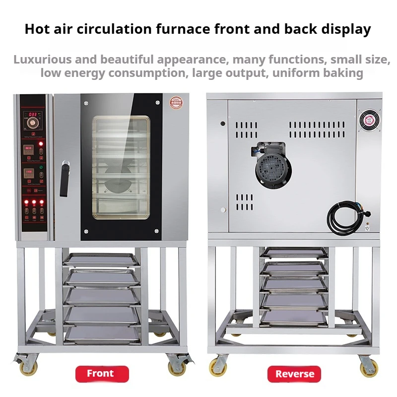 Stainless steel hot air circulation oven electric commercial steam spray humidification bread large capacity oven