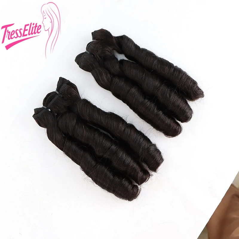 

1Premium 12A Double Drawn Loose Wave Bundles Fumji Natural Color Straight Human Hair Weaving Brazilian Virgin Remy 250% Density