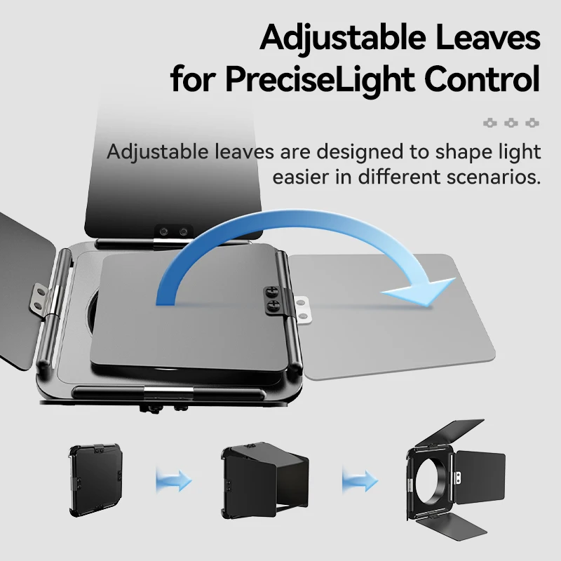 Ulanzi أربعة شفرة حاجز الضوء مع بونز صغيرة جبل حربة ، LT028 ، 40 واط COB LED