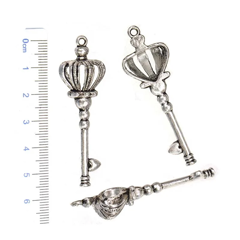 Metal Charms For Jewelry Making Bracelets Handwork Suspensions Key 10pcs Vintage Silver Dangle DIY Crafts Components Wholesalers