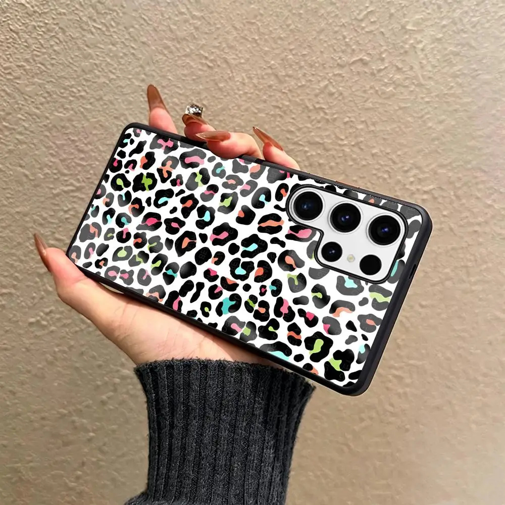 Leopard print pattern Phone Case For Samsung S26 S25 S24 S23 S22 S21 S20 Plus Ultra Glass Magnetic Case