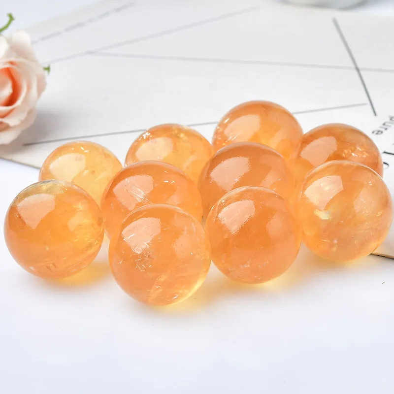 1PC Natural Crystal Ball Calcite Reiki Healing Quartz Minerals Beautiful Ball Home Decoration Free Wooden Frame Gift