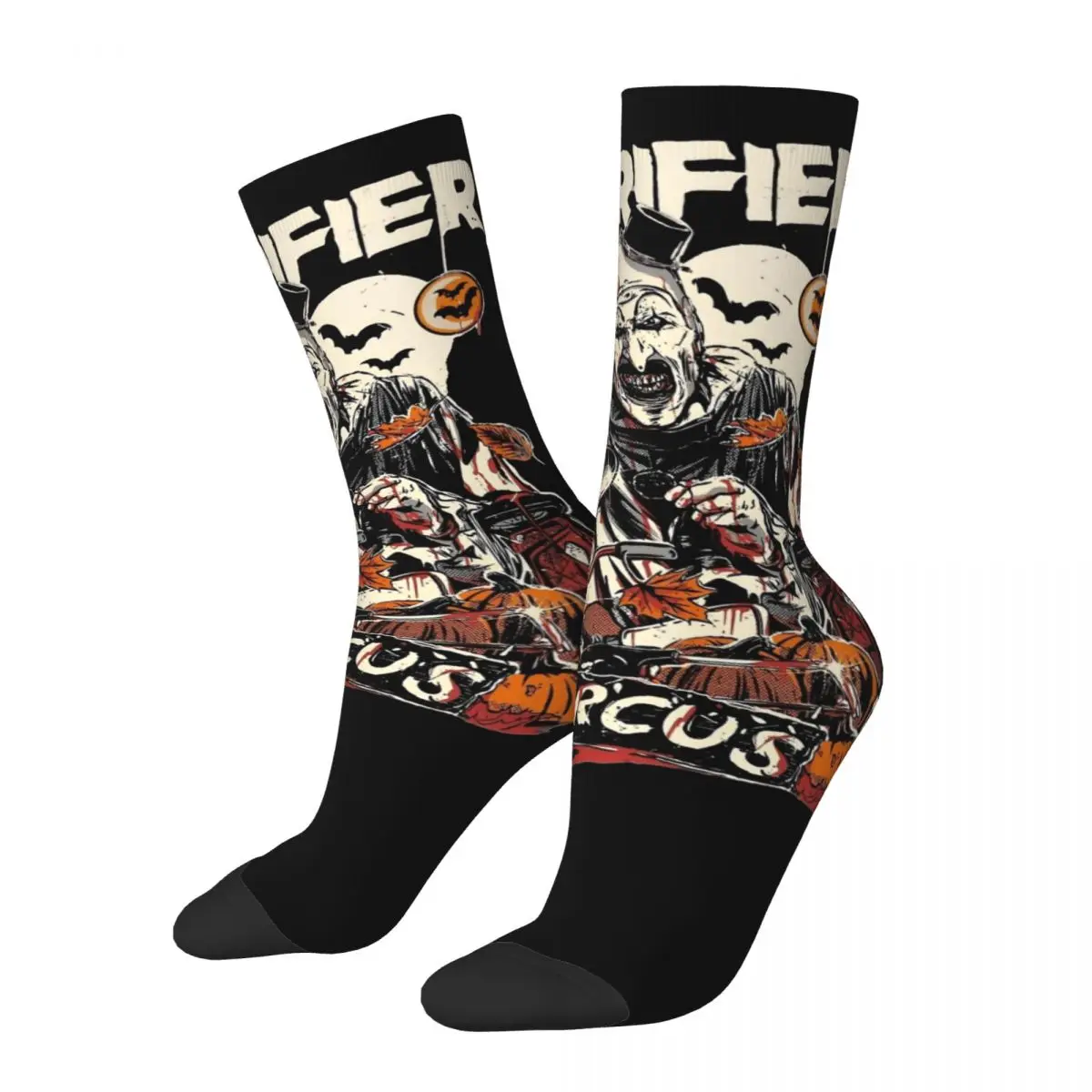 Terrifier The Clown Terror Film Merch Men Women Socks Cozy Halloween Pumpkin Middle Length Socks Super Soft Gift Idea