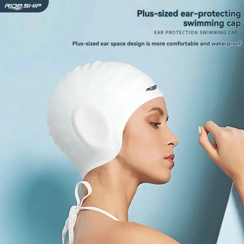 

Adult Waterproof Silicone Swim Cap High Elastic Flexible Hair & Ear Protection Unisex Swimming Pool Hat for Men And Women