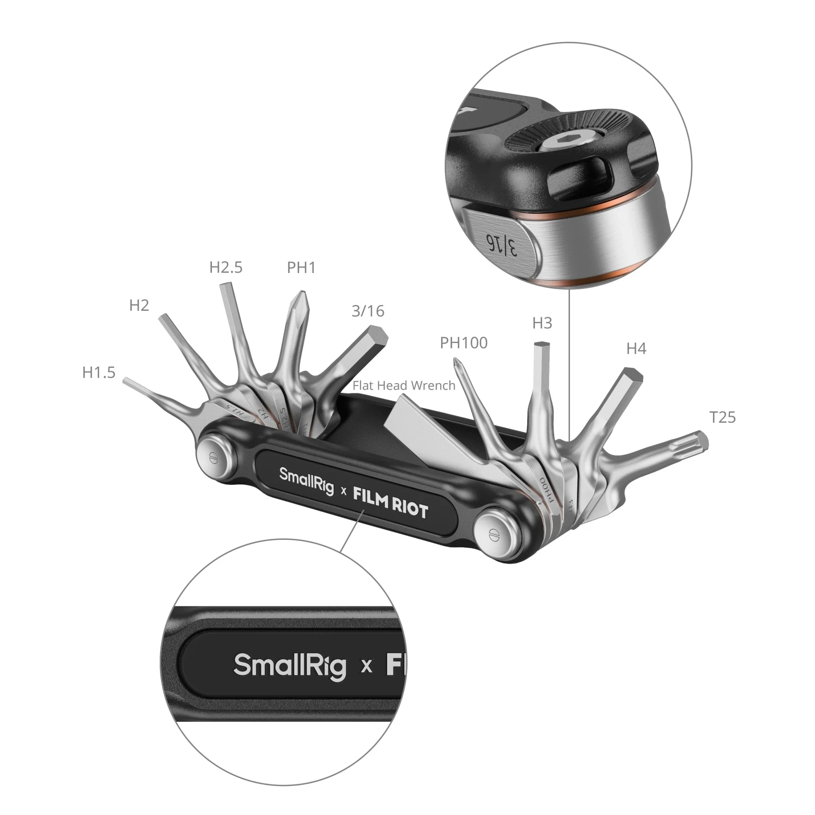 SmallRig x FILM RIOT 10in1 7in1 Folding Wrench Set with Multiple Angle Positioning Functional Tools Accessories for DSLR Camera