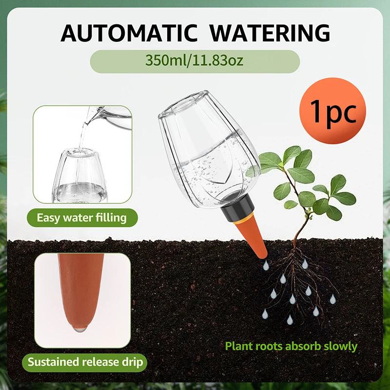 1pc Self Watering Globe System Clear Slow Release Watering Device With Dripper Insert Plastic Plant Watering Control