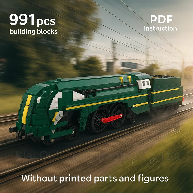 

Educational Toys Gift Type 12 Steam Locomotive Train Model Building Blocks Set DIY Assembly Bricks Railway Collection