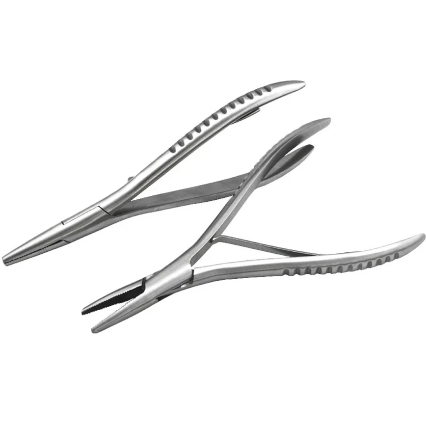

Мини-портативные 7-дюймовые серебряные клещи для наращивания волос из нержавеющей стали с двумя отверстиями, инструменты для удаления кератиновых наращивания волос