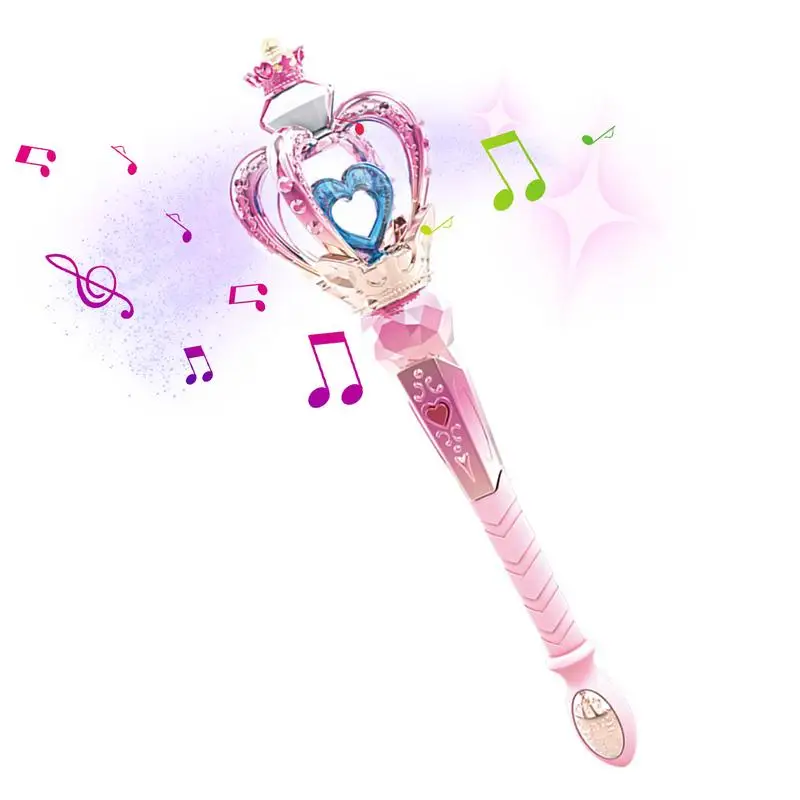 

Princess Wands For Little Girls LED Crown Wand Toy Sparkling Fairy Wand With Light And Sound Angel Wand Sticks For Princess