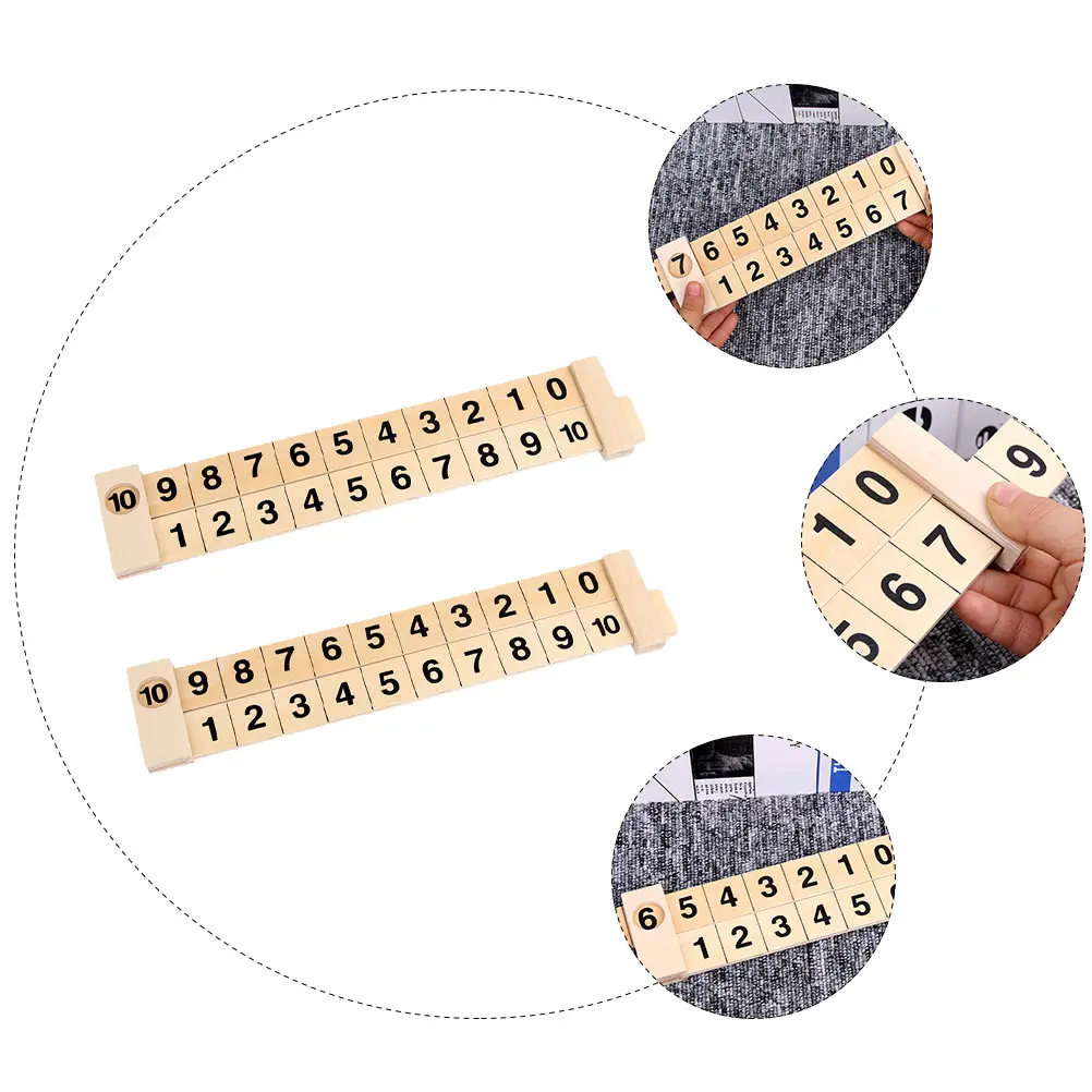 2개 세트 산수 학습 자 과학적 레일 디자인 나무 수학 퍼즐 1-10 덧셈 뺄셈 교육용 어린이용