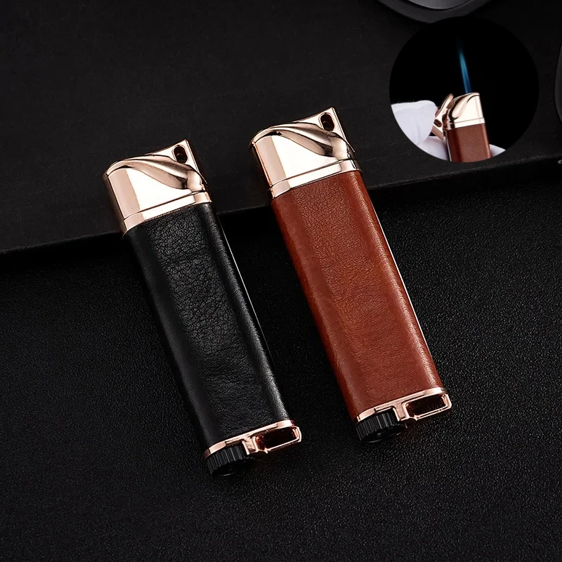 

Metal Windproof Direct Thrust Turbine Torch Lighter Cigar Lighter Outdoor Portable Windproof Cigar High Flame Lighter Men's Gift