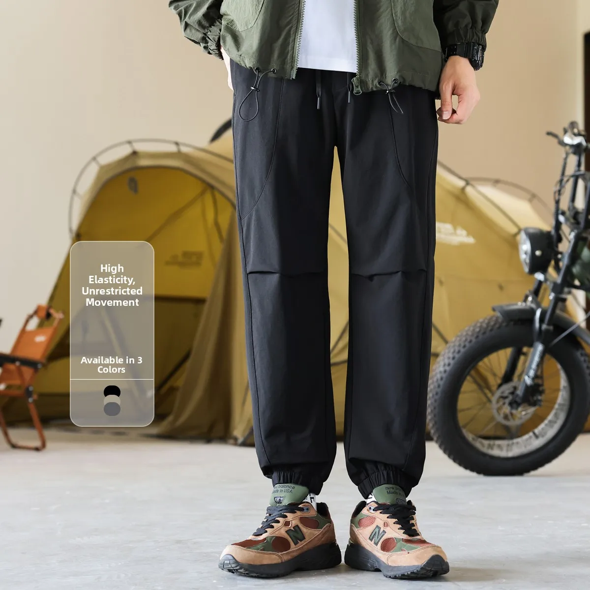 

Мужские эластичные спортивные брюки для активного отдыха, осенне-зимние водонепроницаемые штаны для поездок на работу и походов