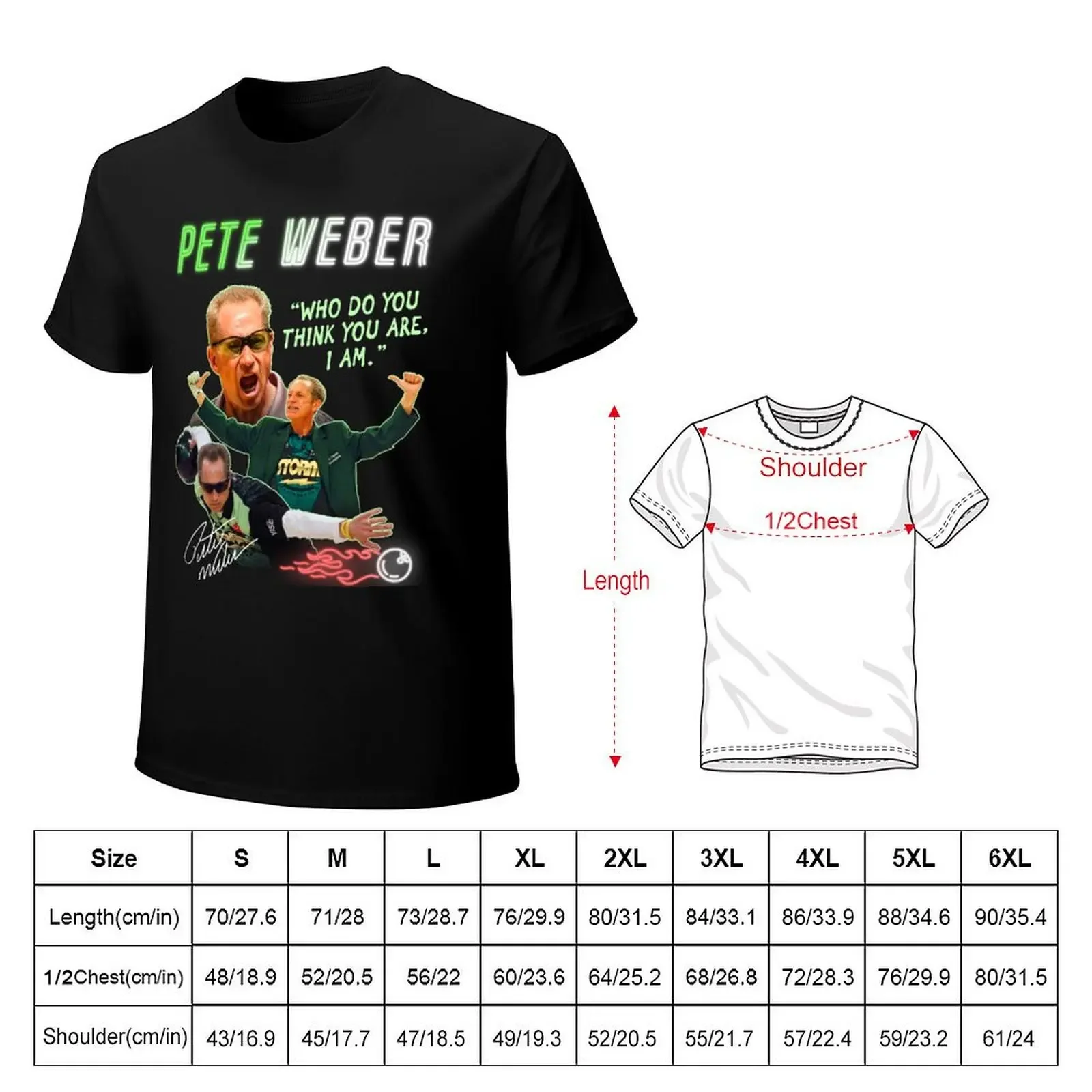 Pete Weber Bowling Vintage T-Shirt baggy shirts oversizeds blacks hippie clothes plain t shirts men