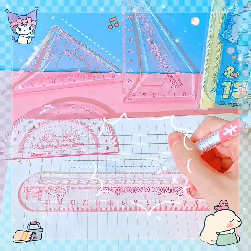 sanrio stationery set School supplies set Scholar kit mathematical set Drawing kit school protractor Architecture ruler