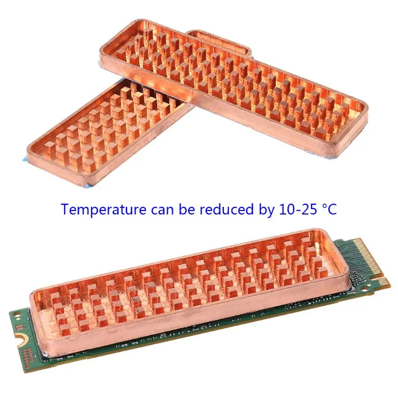 

Медь для радиатора твердотельного накопителя M.2 NVME, поддержка твердотельного накопителя M.2 PCIE NVME 2280 для настольных ПК