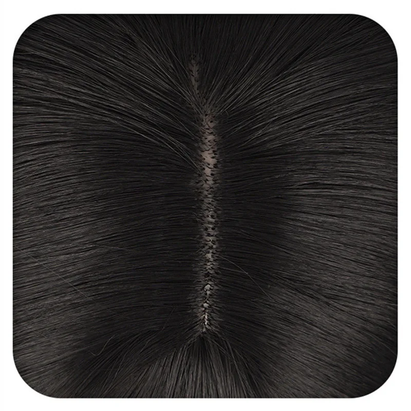 Extensiones de Cabello Sintético para Cosplay de Personajes de Dibujos Animados, Peluca Natural Transpirable, Larga Lacia Negra con Gorro para Mujer 5