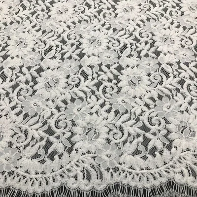 Lace Fabric By 1.5 Meters for Dresses Clothes Sewing White Blue Hollowed-out Plain Cloth Heavy Press Yarn Three-dimensional Mesh