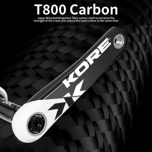 Imagen 2 del producto KORE MTB manivela de fibra de carbono DUB/24MM eje 165/170/172,5mm longitud 32/34/36/38T velocidad manivela de disco único 480G accesorios de ciclismo