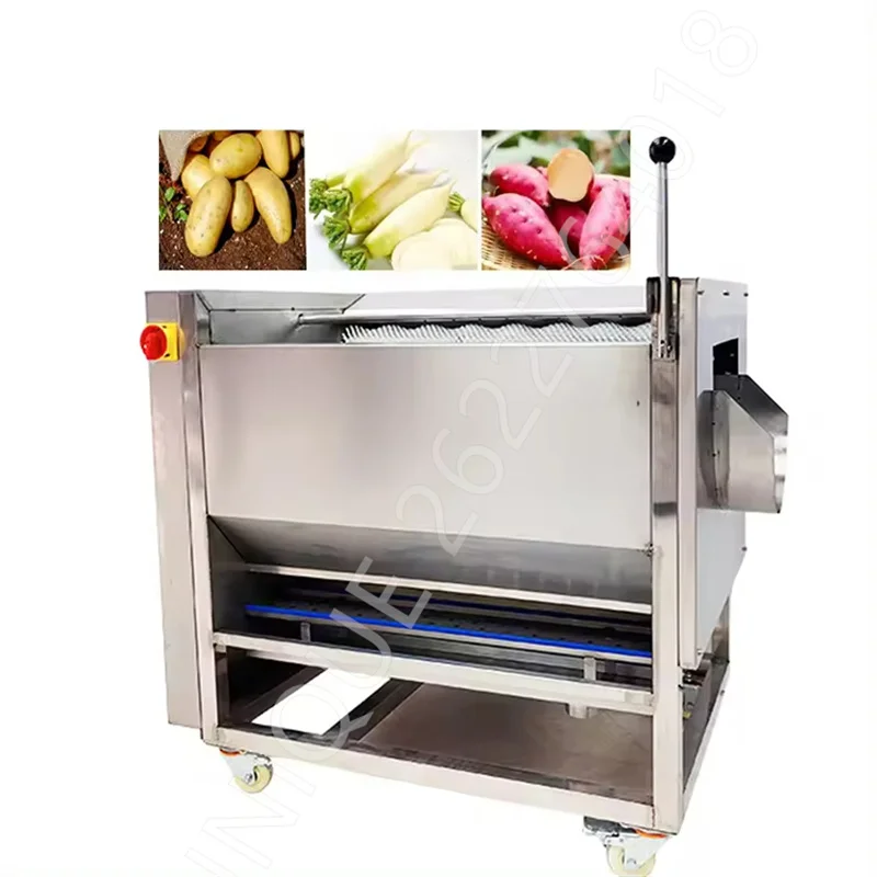 Electric Automatic Taro Konjac Leek Drying Brush Roller Ginger Potato Vegetable Cut Cassava Washing and Peeling Machine India