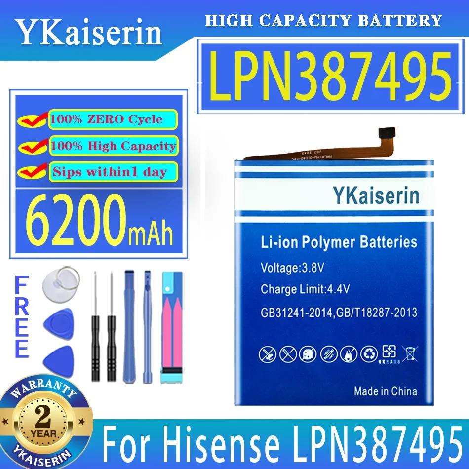 

Аккумулятор ykaisin 6200 мАч для Hisense LPN387495 мобильный телефон