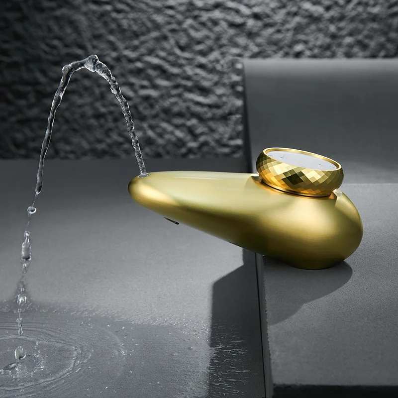 Basin Faucets New Creative style Chrome/Gray/Gold/Black Wash Basin Taps Cold & Hot   Sink Copper Faucet  Bathroom Accessories