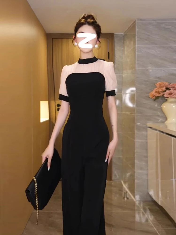 

Elegant Unique High-End One-Piece Summer 2026 Wide-Leg Jumpsuit Ladylike Style High Waist Long Pants Comfortable Women's Suit