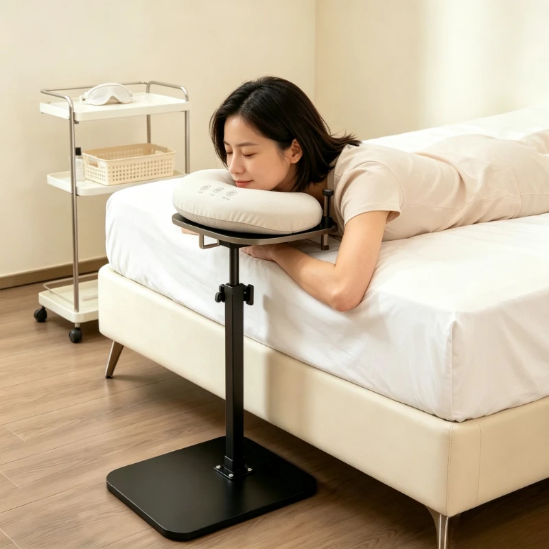 Ergonomic Face Down Pillow with Bracket, Breathable Post-Surgery Eye Recovery Cushion for Bedside Massage & Moxibustion