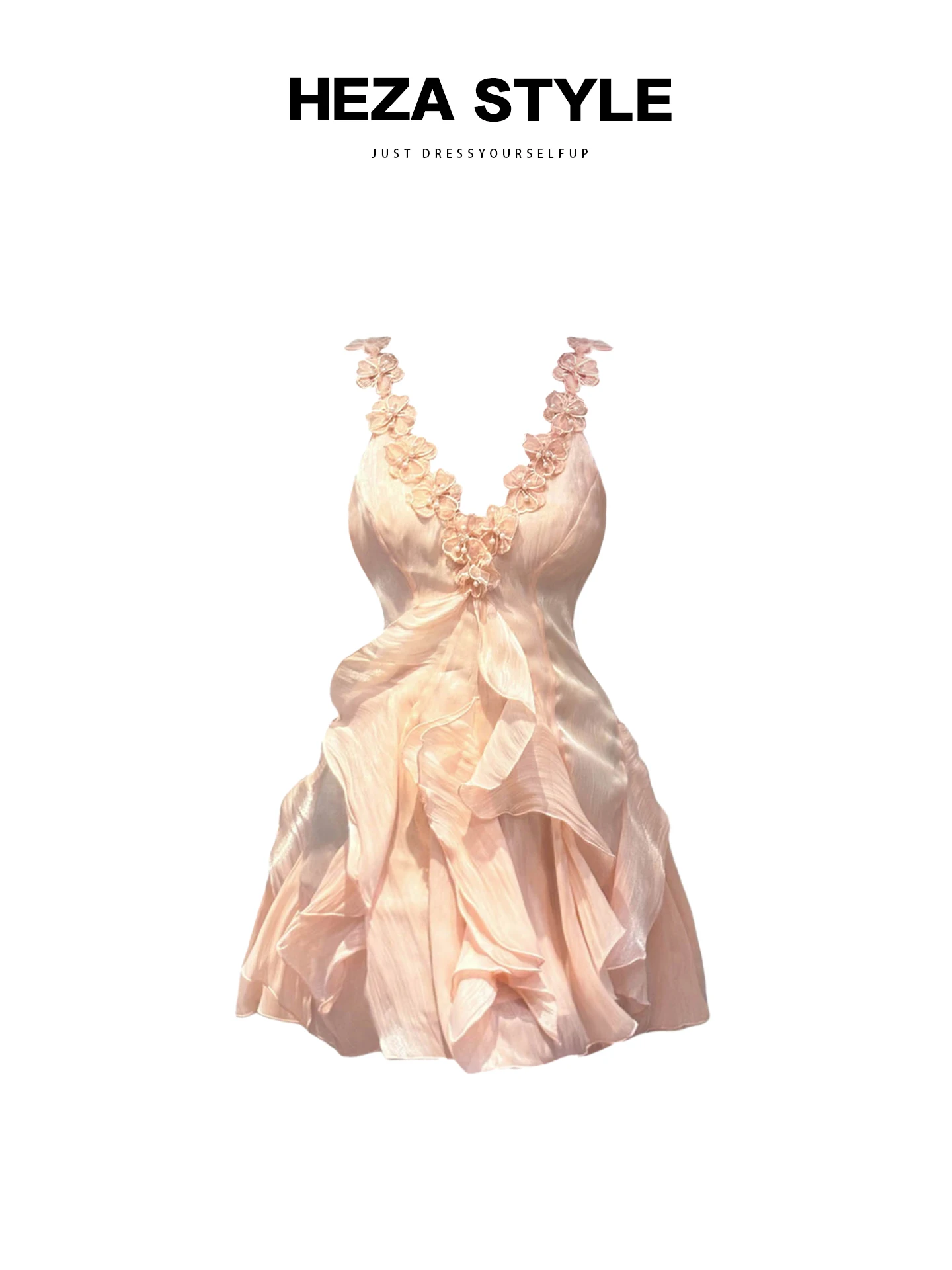 

Sweet Pure Desire Lace Flower Women's Dr HEZA Summer A-Line Princ Sle Casual Sweet Overweight Fairy Skirt