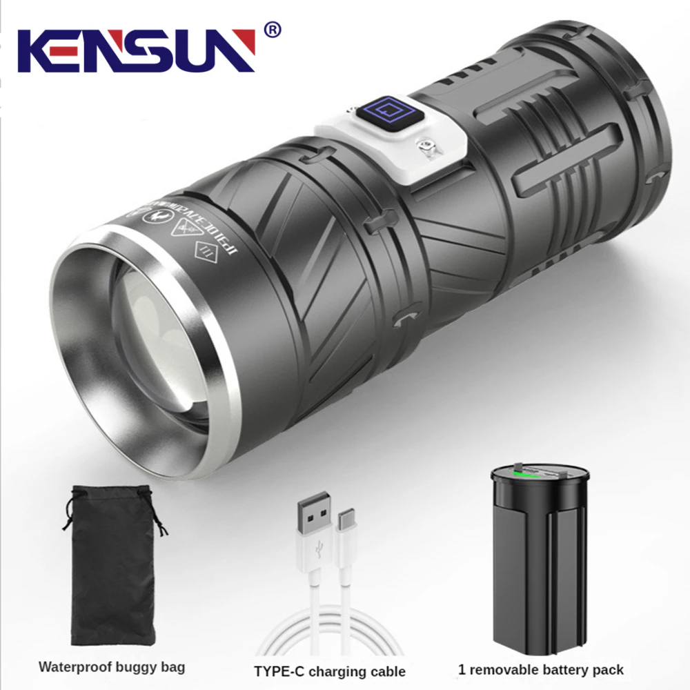 Strong Light Lantern Powerful LED Flashlight Rechargeable 10000mAh Battery 1500M Long Range Lamp Outdoor Bright Torch Waterproof