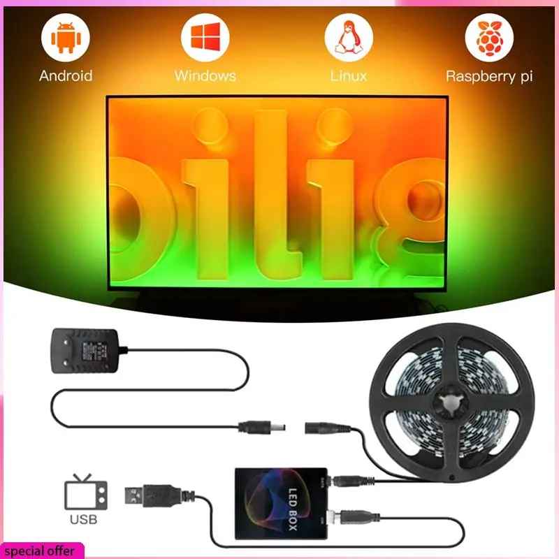 

A64Z 5V USB LED Light Strip For Under Cabinet Lighting Under Bed Light TV Backlight Bedroom Home DIY Lighting EU Plug