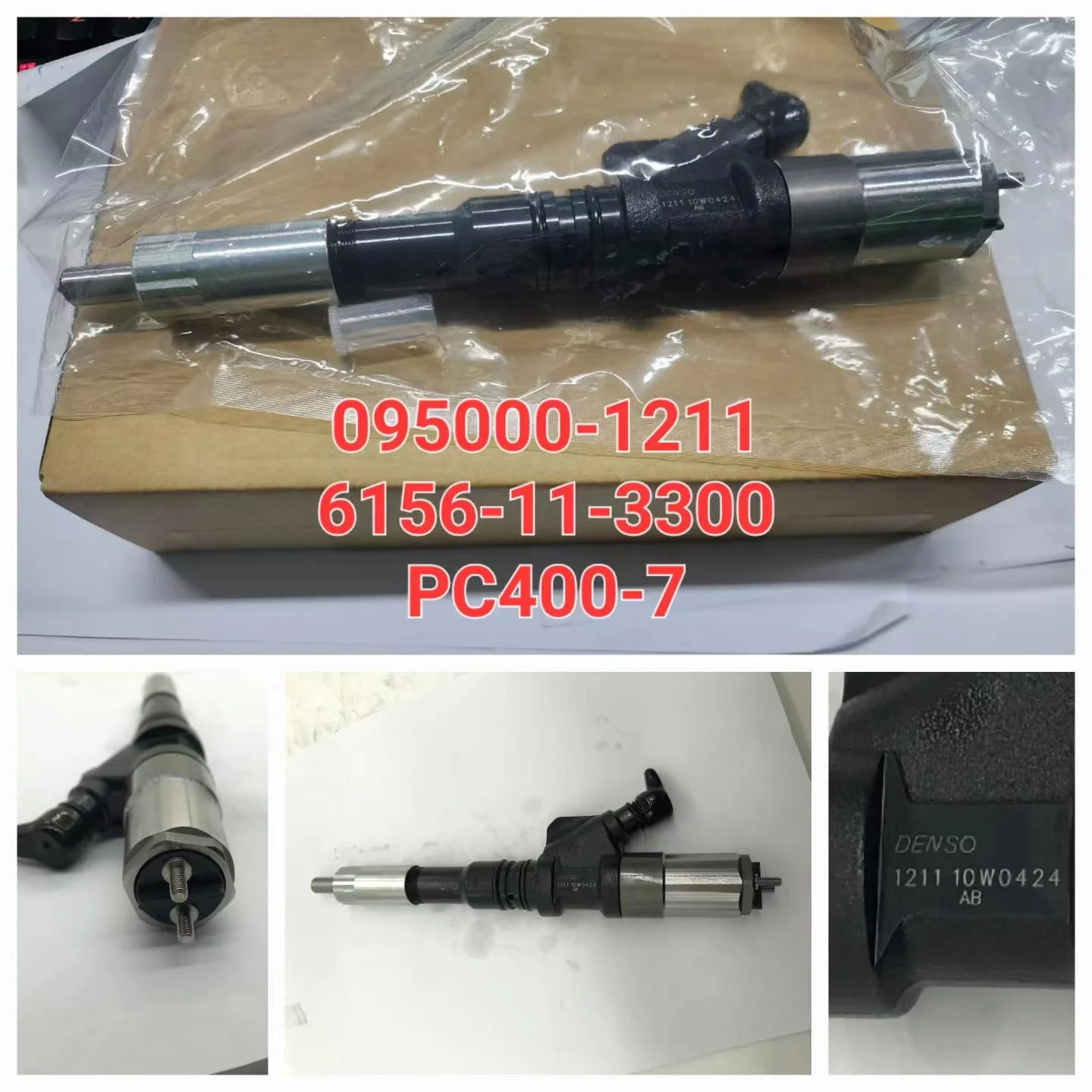 Common rail injector 0950001211 6156113300 095000-1211 6156-11-3300 For Komatsu PC400-7