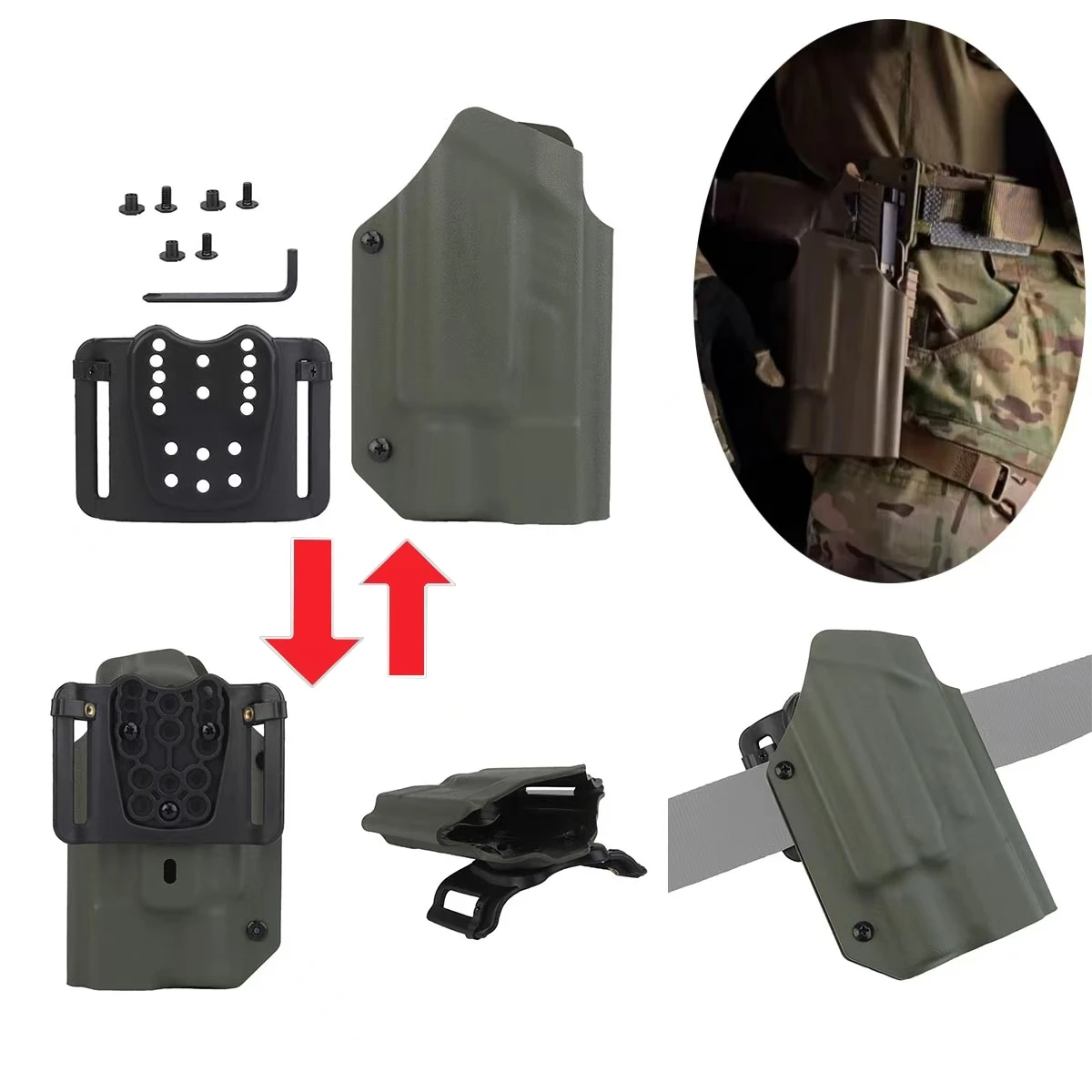 

Tactical Accessories Holster X300u-a Flashlight Holsters Version Fit Glock 17 19 19X 22 23 34 35 45 Hunting Air soft Gear