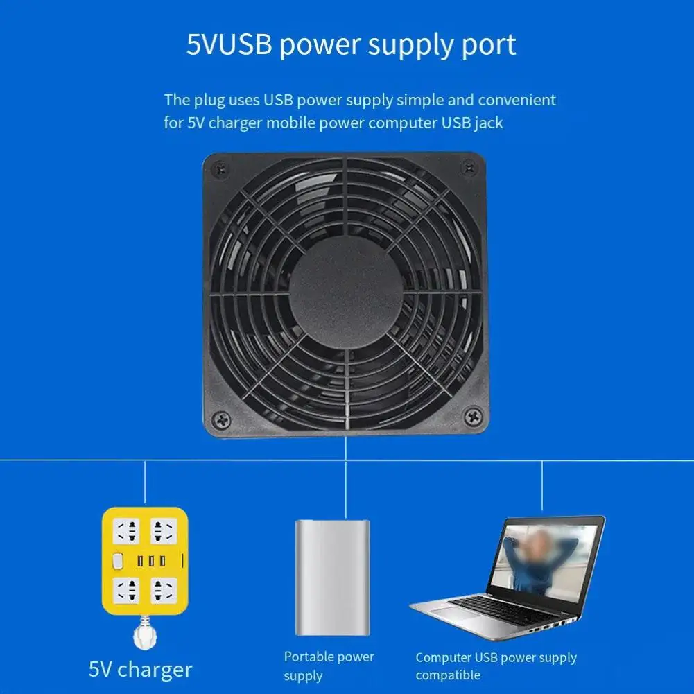 Ultra-quiet Router Cooling Base Computer PC Case Fan For Receiver DVR TV Box Router Silent Chassis Cooler  Accessories New