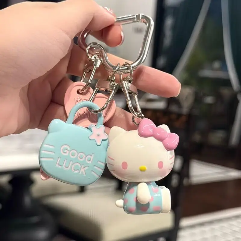 

Japanese Sanrio Hello Kitty Doll Summer Rainbow Candy Cute Bag Pendant Decoration Cartoon Keychain Ornament Gift