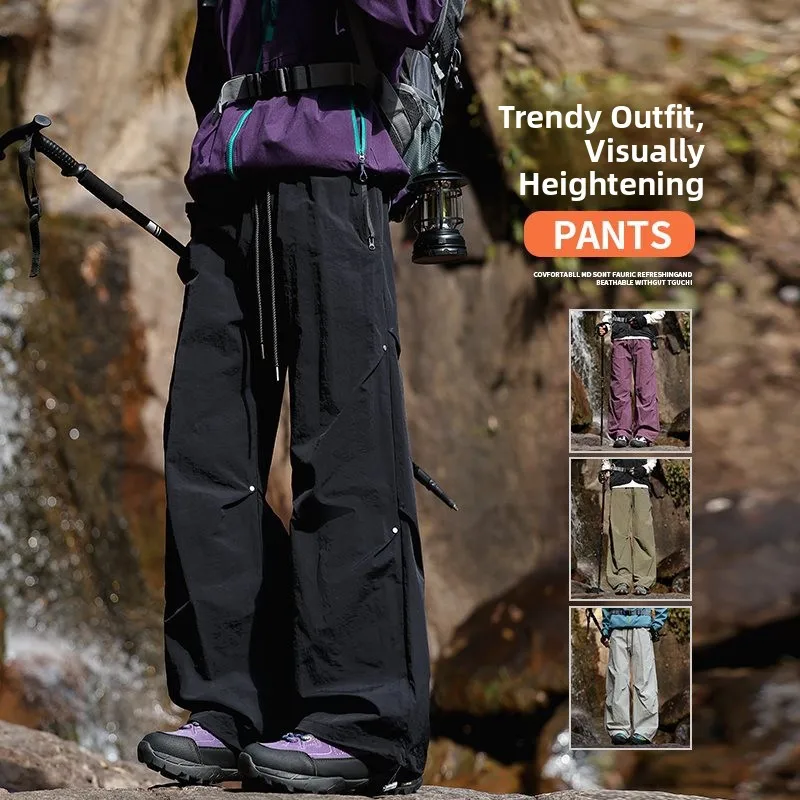 

Мужские рабочие брюки American Sle: весенние, водонепроницаемые, для активного отдыха, с большими карманами, на шнурке, повседневные, прямого кроя, длинные штаны