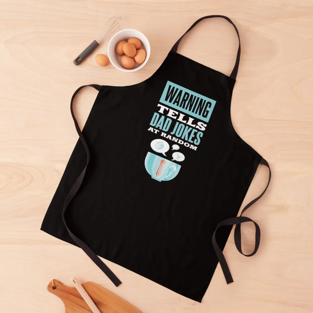 

Warning Tells Dad Jokes At Random - Father Gift Apron kitchen novelty items for home