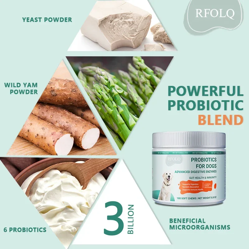 البروبيوتيك للكلاب - يساعد على الحفاظ على توازن الجهاز الهضمي والمنتظمات وامتصاص المغذيات للأمعاء الصحية #6