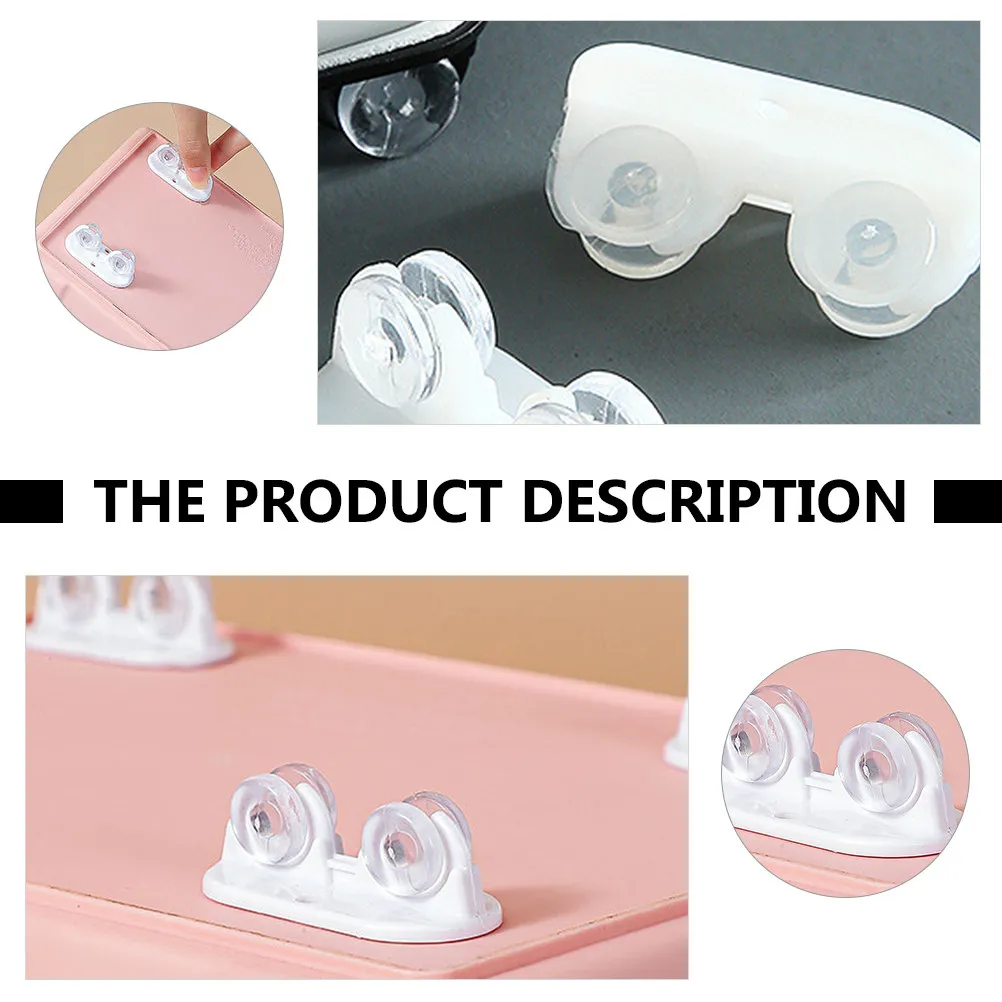 1Set Storage Box Caster Wheels Self-Adhesive Universal Paste-on Sticky Wheels White Heavy Duty Casters for Moving Cleaning