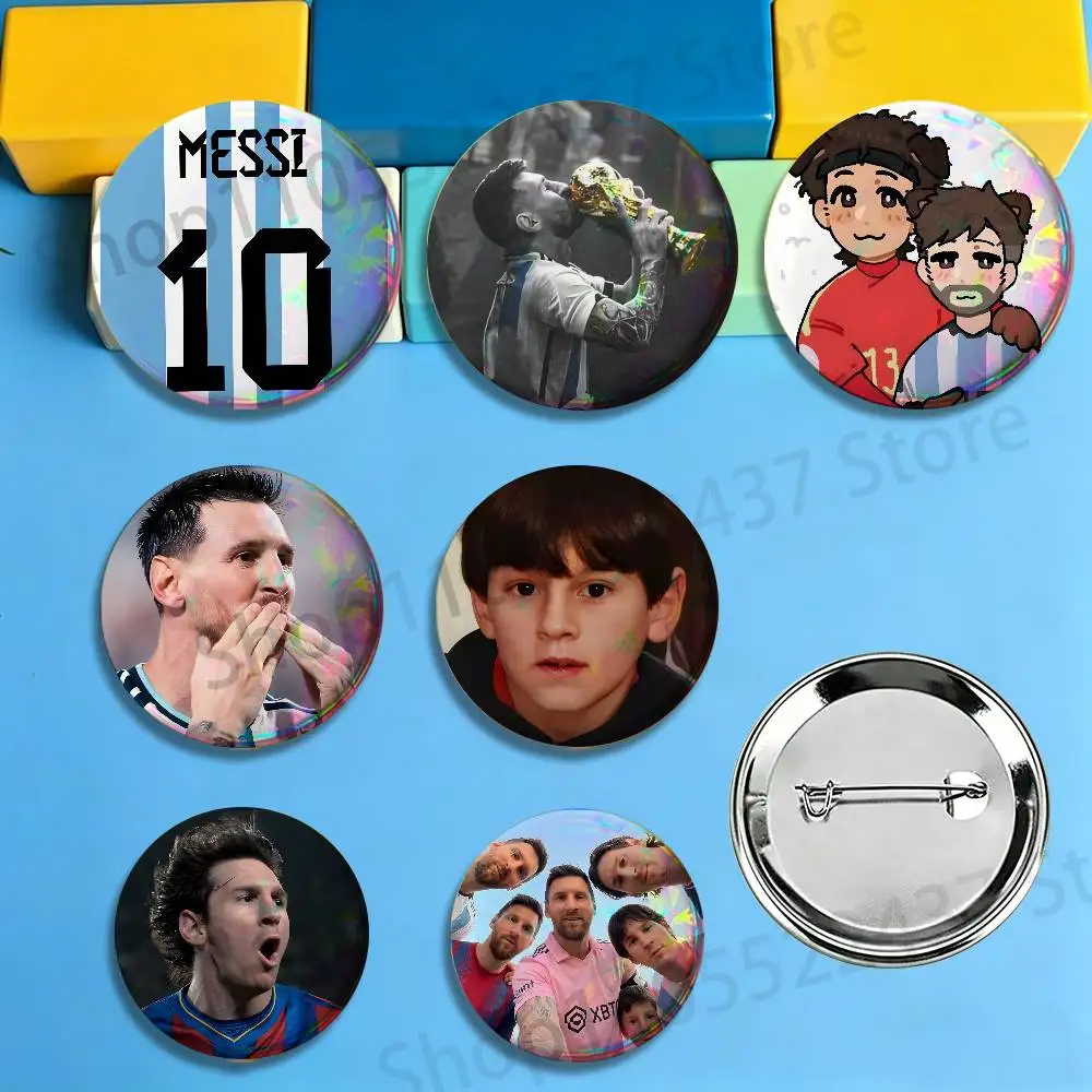 Football King M-Messi Cartoon Badges Cartoon Character Pins Brooch for Bag Shoes Decoration Jewelry Gifts