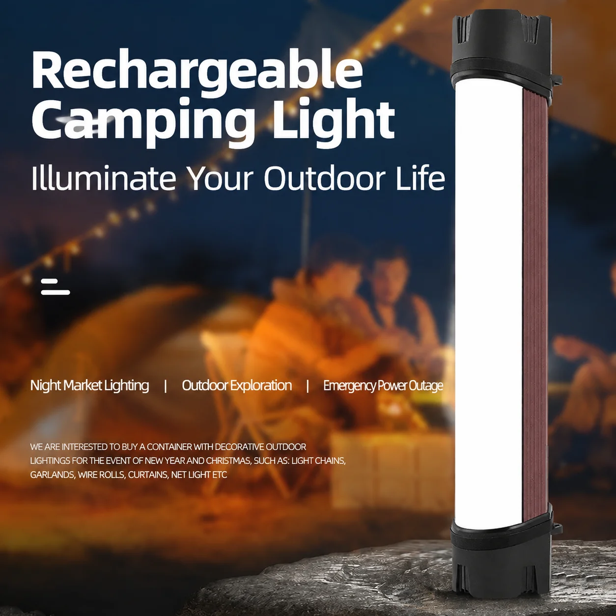 Outdoor LED Rechargeable Light Magnetic Emergency Lamp for Home Power Outage Car Repair Shelf Night Market Stall