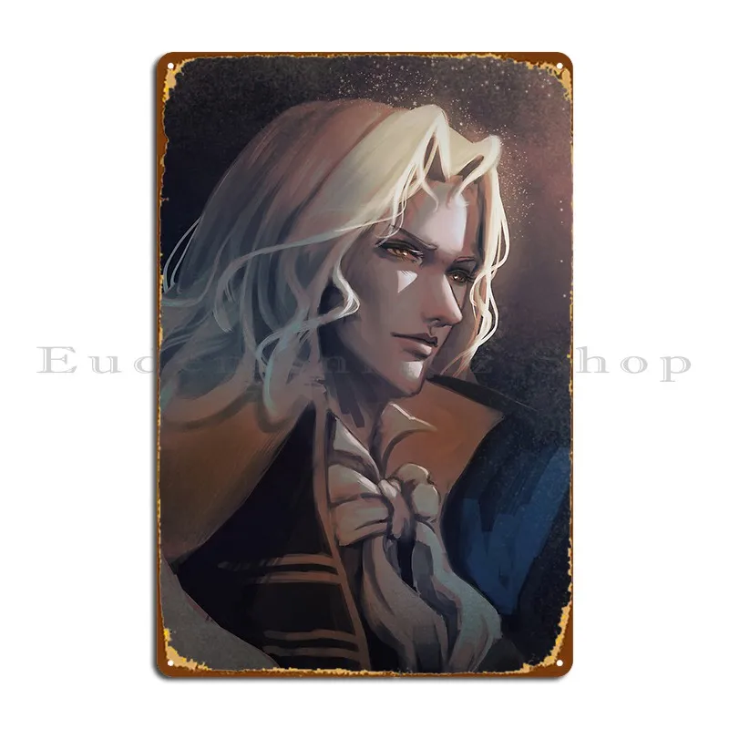 Castlevania Alucard Portrait Metal Sign Cinema Pub Create Customized Club Tin Sign Poster