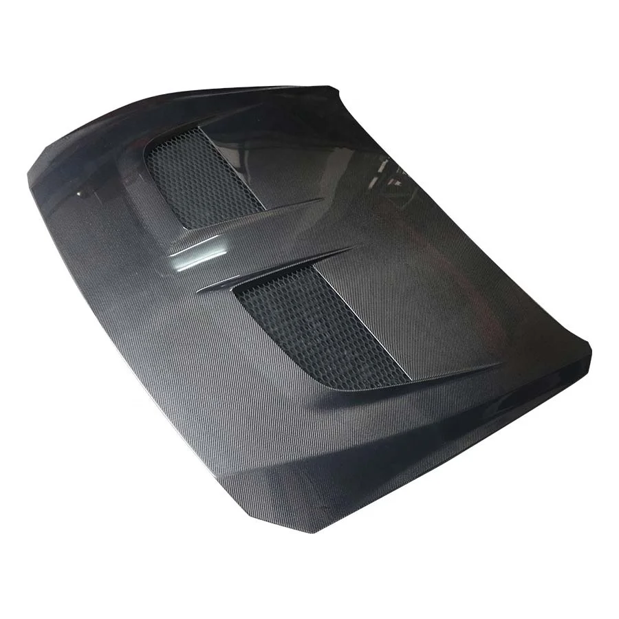 GTD نمط ألياف الكربون بونيه لفورد موستانج دارك هورس S650 مجموعات هيكل غطاء محرك السيارة الجديدة مع البراغي المضمنة #3