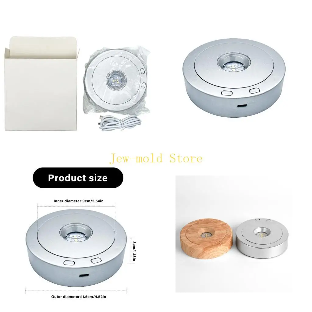 

C71B Adjustable Speed Rotating Light Stand 360 Degree Display Base Rotating Display Stand for Jewelry Artwork Display