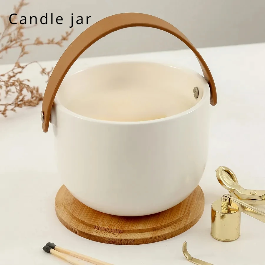 Luxury Big Large Ceramic Candle Jar Unique 3 Wick Candle Jars With Lid And Boxes Packaging