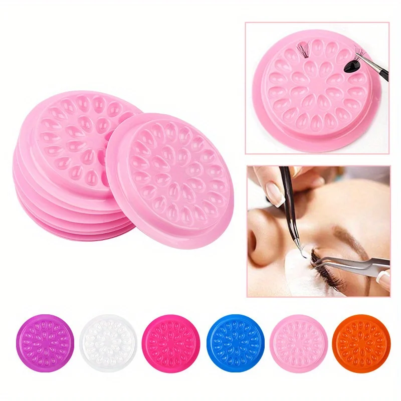 

100pcs Eyelash Glue Stand Holder Eyelash Extension Supplies Adhesive Pallet Plastic Gasket Eye Lashes Glue Pads Makeup Tool