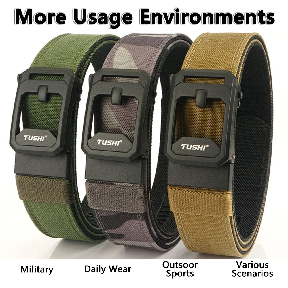 Hard Tactical Belt for Men Sturdy Nylon Metal Automatic Buckle Police Duty Military Belt Outdoor Girdle IPSC Accessories view 5